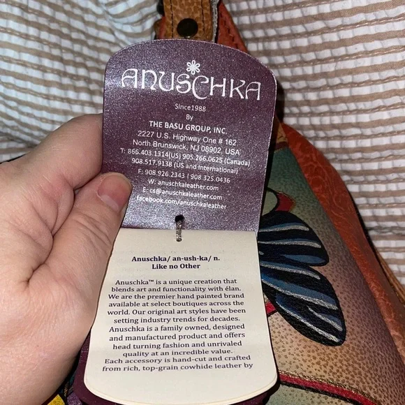 Anuschka Vibrant Floral Shoulder Bag - Orange and Green - Picture 7 of 9